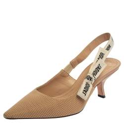 مملوكة مسبقًا Dior Beige Technical Fabric J'Adior Pointed Toe Slingback Sandals Size 40