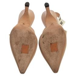 مملوكة مسبقًا Dior Beige Technical Fabric J'Adior Pointed Toe Slingback Sandals Size 40