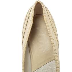 مملوكة مسبقًا حذاء كعب عالي ديور كونتري جلد كريمي مقاس 40