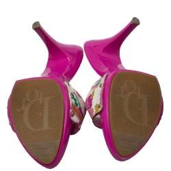 Pre Owned Dior Multicolor Canvas Logo Detail Sandals Size 41