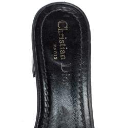 Dior Navy Blue Canvas D-way Slide Sandals Size 38