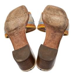 Dior Multicolour Canvas D-way Slide Sandals Size 38