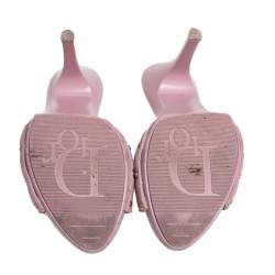 مملوكة مسبقًا Dior Pink Cannage Leather Bow Slides Size 37.5
