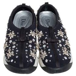 Pre Owned Dior Black Mesh Fusion Embellished Sneaker Size 38