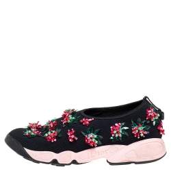 Pre Owned Dior Black Mesh Fusion Embellished Sneakers Size 37