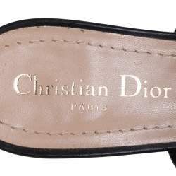 Dior Black Woven Leather Teddy-D Mule Sandals Size 40