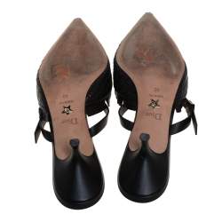 Dior Black Woven Leather Teddy-D Mule Sandals Size 40