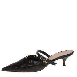 Dior Black Woven Leather Teddy-D Mule Sandals Size 40