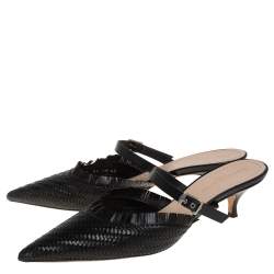 Dior Black Woven Leather Teddy-D Mule Sandals Size 40
