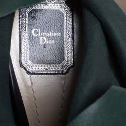 Pre Owned Dior Black Leather Brooklyn Ankle Wrap Peep Toe Booties Size 41