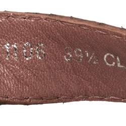 Pre Owned Dior Mauve Pink Python Cross Strap Slingback Platform Sandals Size 39.5