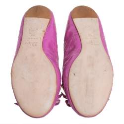 مملوكة مسبقًا حذاء فلات باليه ديور فيونكة جلد لامع وردى مقاس 36