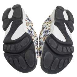 Pre Owned Dior White Mesh Embellished Fusion Slip On Sneakers Size 38.5