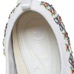 Pre Owned Dior White Mesh Embellished Fusion Slip On Sneakers Size 38.5