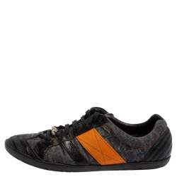 Dior Multicolor Leather And Monogram Canvas Lace Up Sneakers Size 38