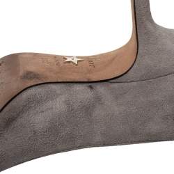 Dior Grey Suede Crystal Embellished Pointed Toe Slingback Sandals Size 38.5 