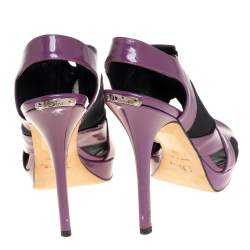 Dior Purple Patent Leather Slingback Sandals Size 38
