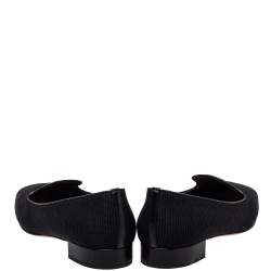 Pre Owned Dior Black Knit Fabric Slip On Loafers Size 39