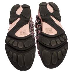 مملوكة مسبقًا Dior Grey Fabric And Mesh Embellishment Fusion Sneakers Size 39