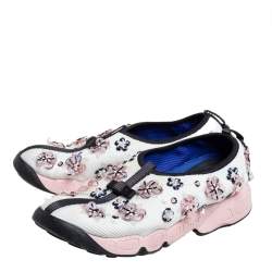 Dior White/Black Mesh Fusion Sneakers Size 36.5