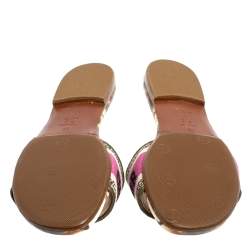 Dior Multicolor Canvas Dway Slide Sandals Size 36