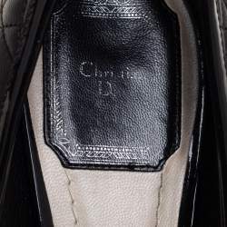 مملوكة مسبق�ًا Dior Black Cannage Quilted And Patent Leather Bow Pumps Size 37