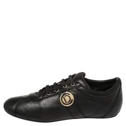 Dior Black Leather Low Top Sneakers Size 37