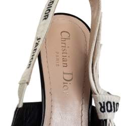 مملوكة مسبقًا Dior Black Patent Leather J'Adior Slingack Sandals Size 37.5