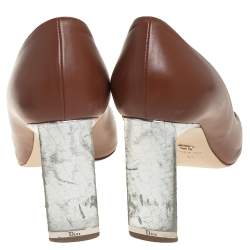 Pre Owned Dior Brown/Silver Leather Savane Pumps Size 41