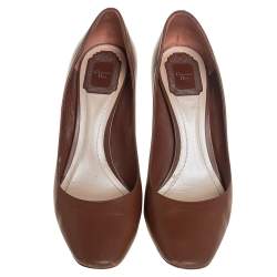 Pre Owned Dior Brown/Silver Leather Savane Pumps Size 41