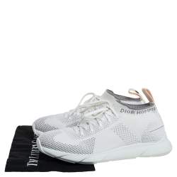 Pre Owned Dior White Knit Fabric B21 Socks Low Top Sneakers Size 40