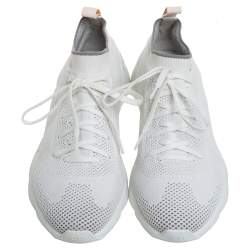 Pre Owned Dior White Knit Fabric B21 Socks Low Top Sneakers Size 40