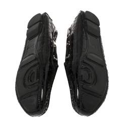 Pre Owned Dior Black Cannage Patent Leather Bow Loafers Size 38