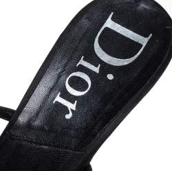 Dior Black Satin Embellished Strap Sandals Size 39.5