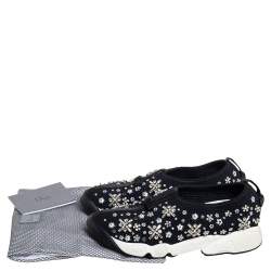مملوكة مسبقًا Dior Black Mesh Fusion Embellished Slip On Sneakers Size 36.5 
