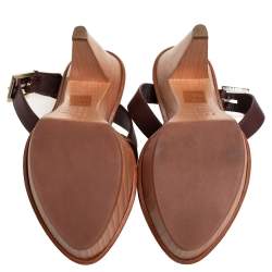 Dior Brown Leather Criss Cross Platform Ankle Strap Sandals Size 38