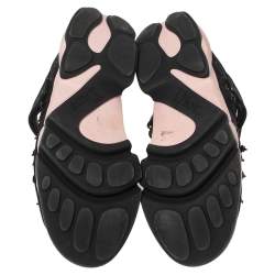 Pre Owned Dior Black Fabric And Mesh Fusion Embellished Low Top Sneakers Size 39