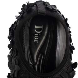 Dior Leather Flower Embellished  Fusion  Sneakers Size 37.5