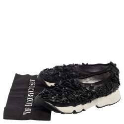Dior Leather Flower Embellished  Fusion  Sneakers Size 37.5
