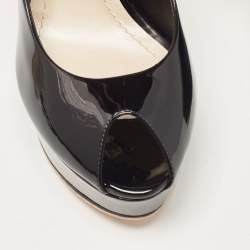 Dior Black Patent Leather Platform Pumps Size 38