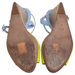 Pre Owned Dior Multicolor Patent Leather And Python Ankle Strap Wedge Sandals Size 38