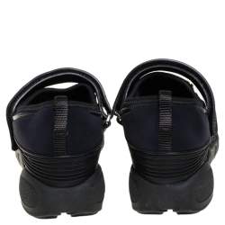 Pre Owned حذاء رياضي ديور فيوجن شبكة وقماش أسود بعنق منخفض مقاس 36.5