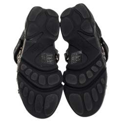 Pre Owned حذاء رياضي ديور فيوجن شبكة وقماش أسود بعنق منخفض مقاس 36.5