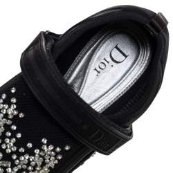 Pre Owned حذاء رياضي ديور فيوجن شبكة وقماش أسود بعنق منخفض مقاس 36.5