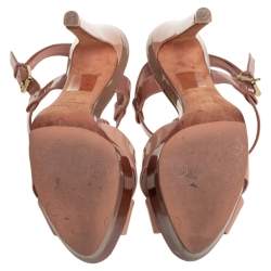 Dior Multicolor Patent Leather Cross Strap Slingback Platform Sandals Size 37