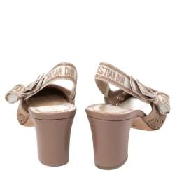 Dior Beige Fabric Moi Slingback Sandals Size 39