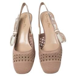 Dior Beige Fabric Moi Slingback Sandals Size 39