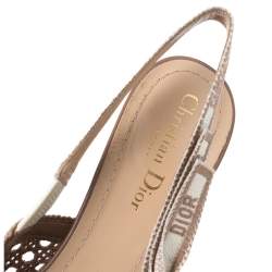 Dior Beige Fabric Moi Slingback Sandals Size 39