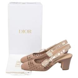 Dior Beige Fabric Moi Slingback Sandals Size 39