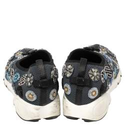 Pre Owned Dior Grey Mesh and Fabric Fusion Slip On Sneakers Size 39